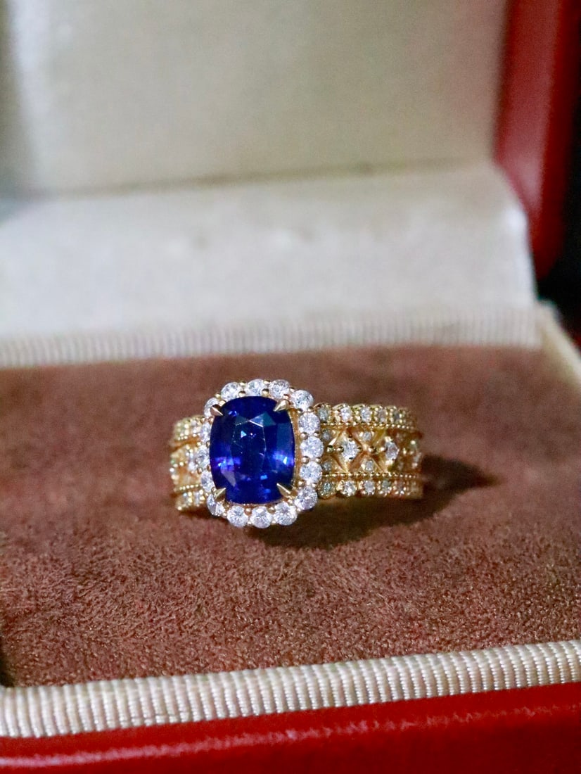 18K gold sapphire ring - 2