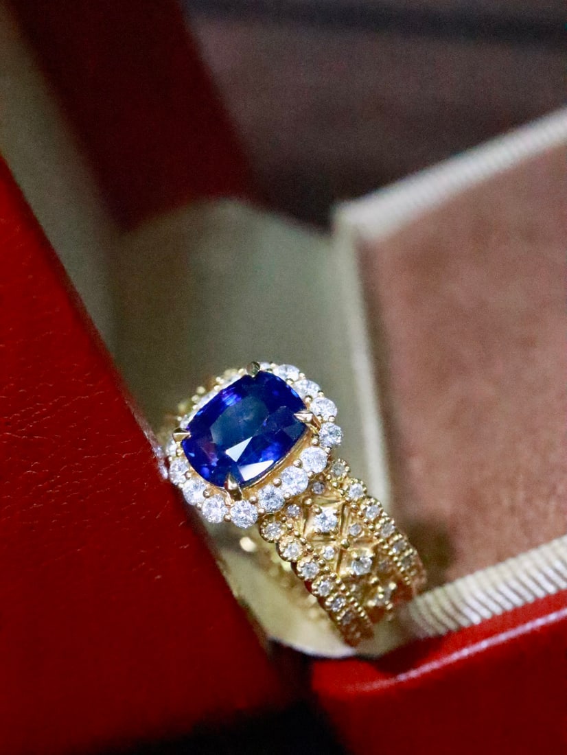 18K gold sapphire ring - 3