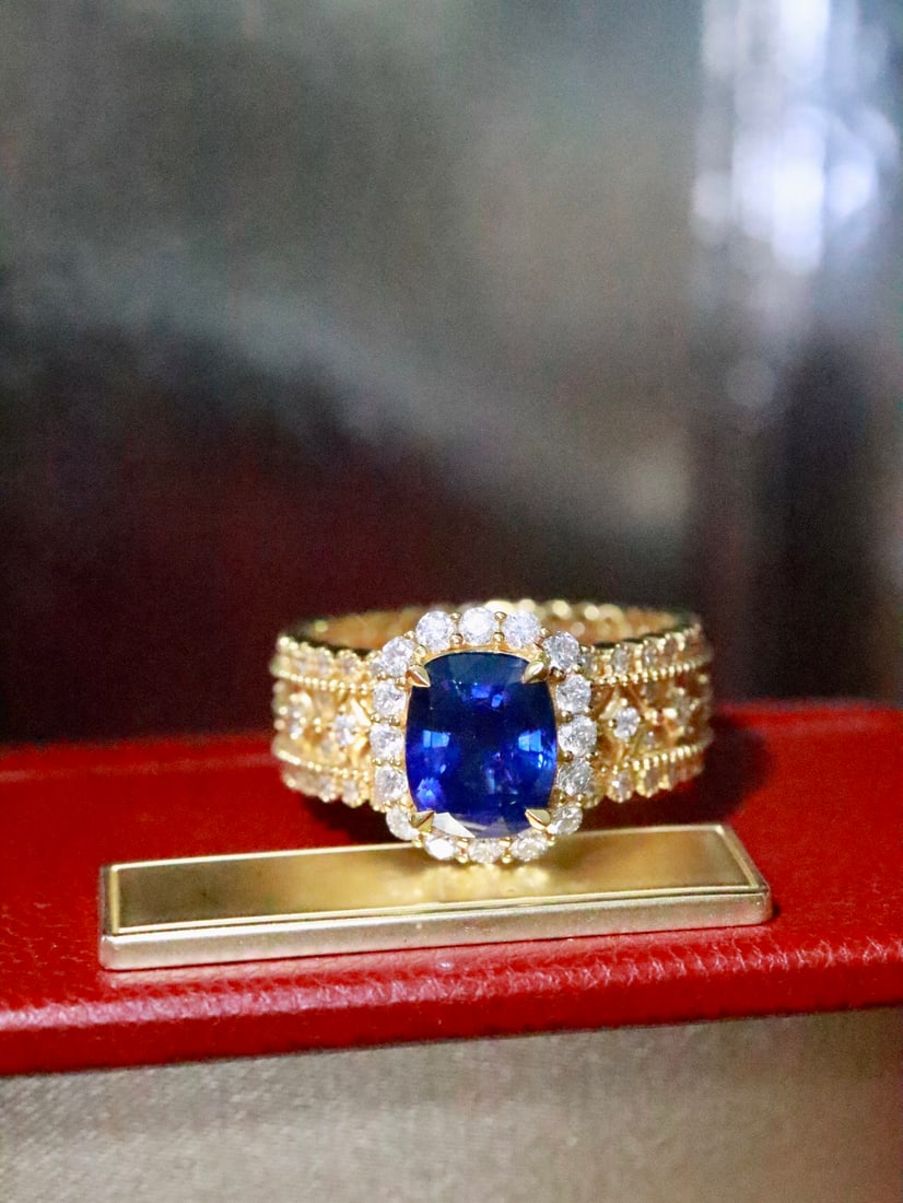 18K gold sapphire ring - 4