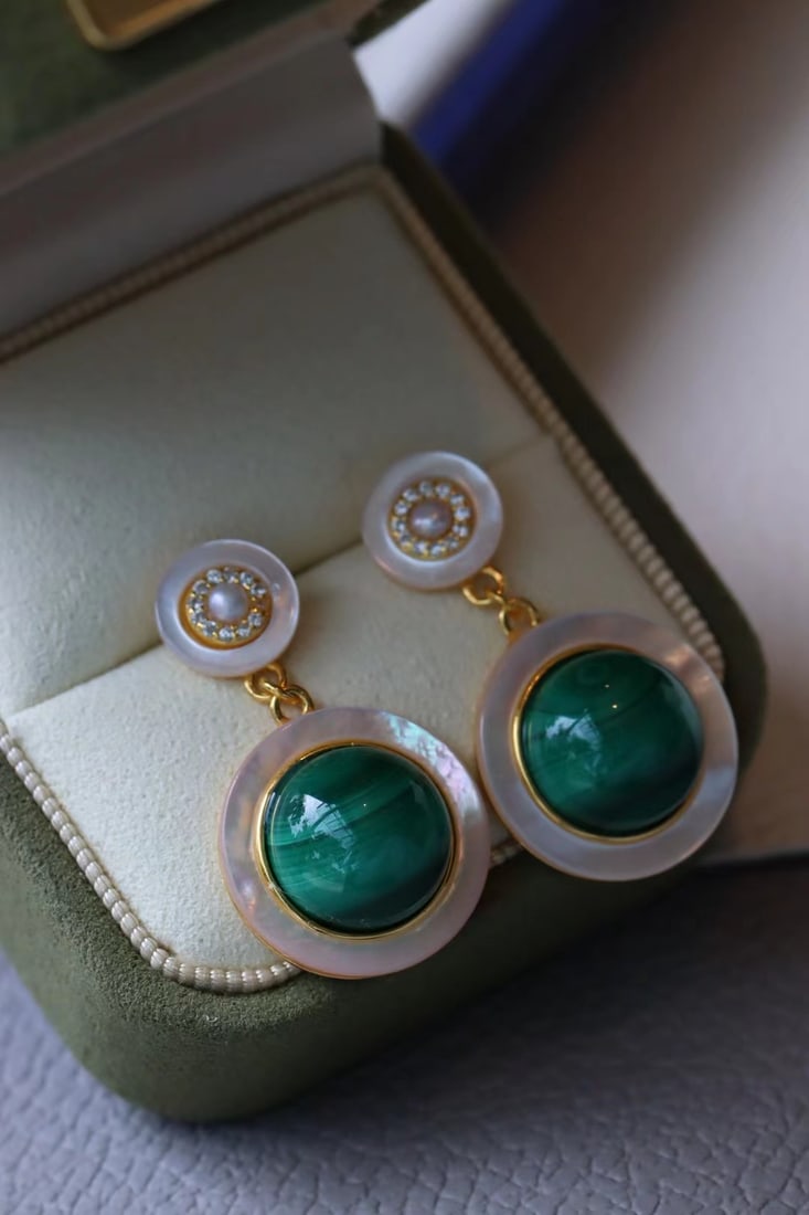 Peacock stone earrings - 4