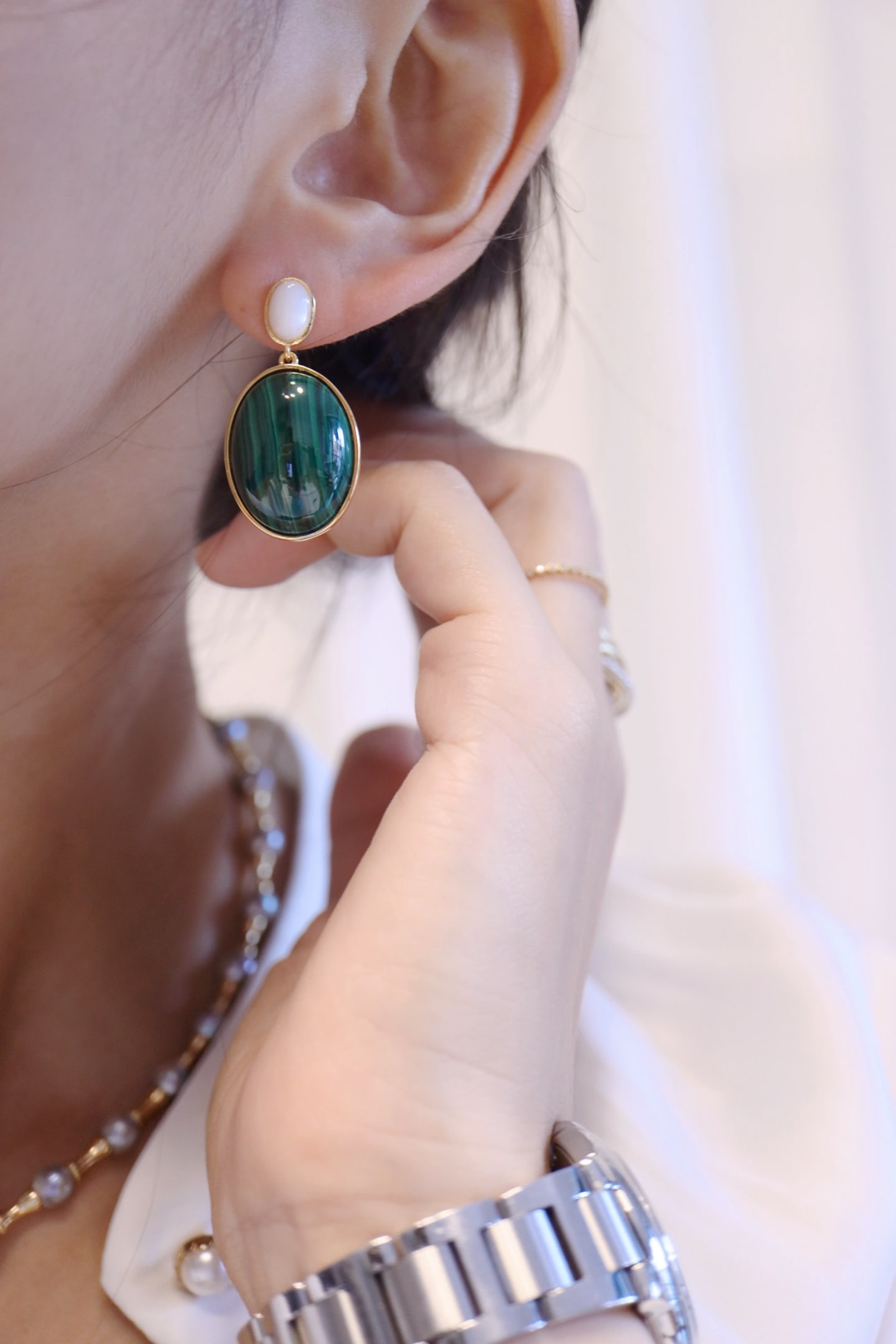 Peacock stone earrings - 3