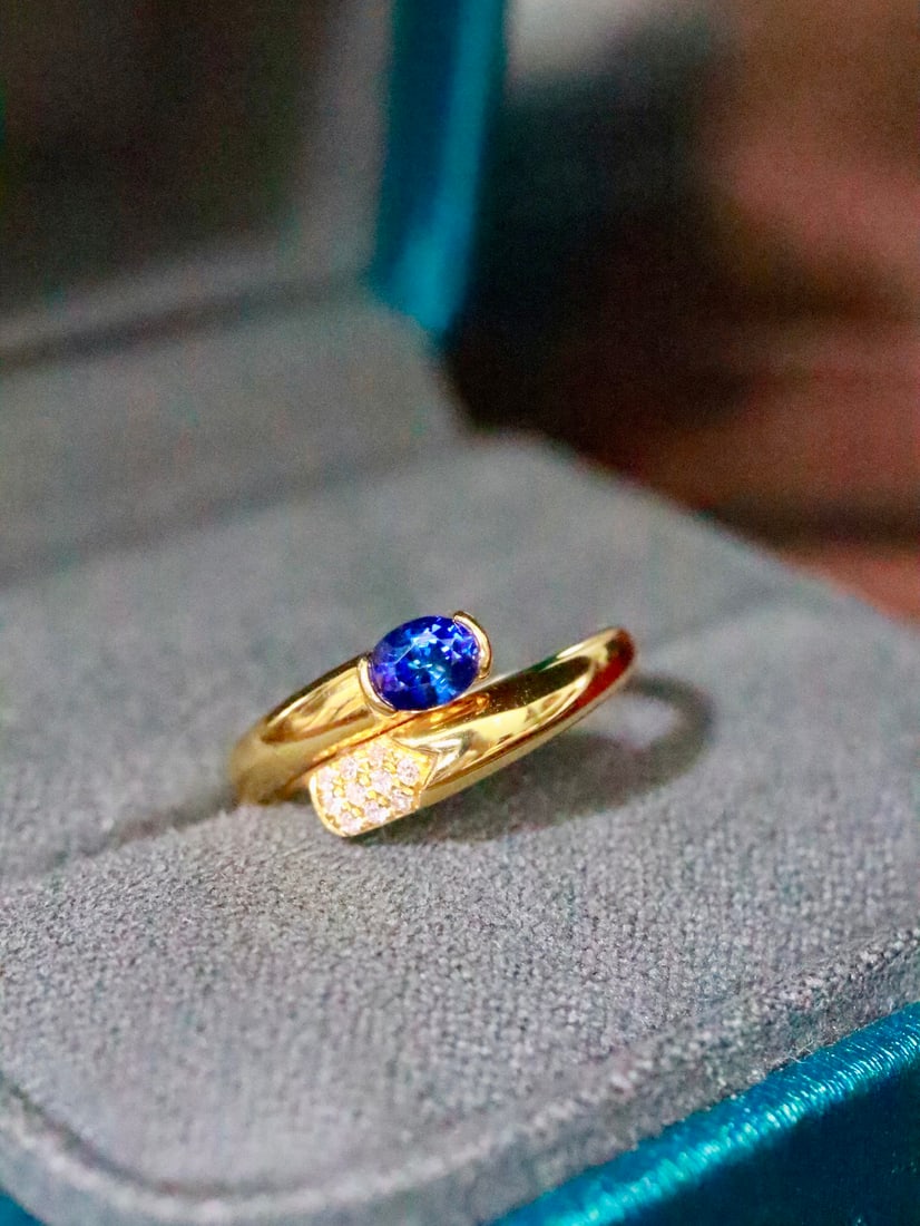 18K gold sapphire ring - 2
