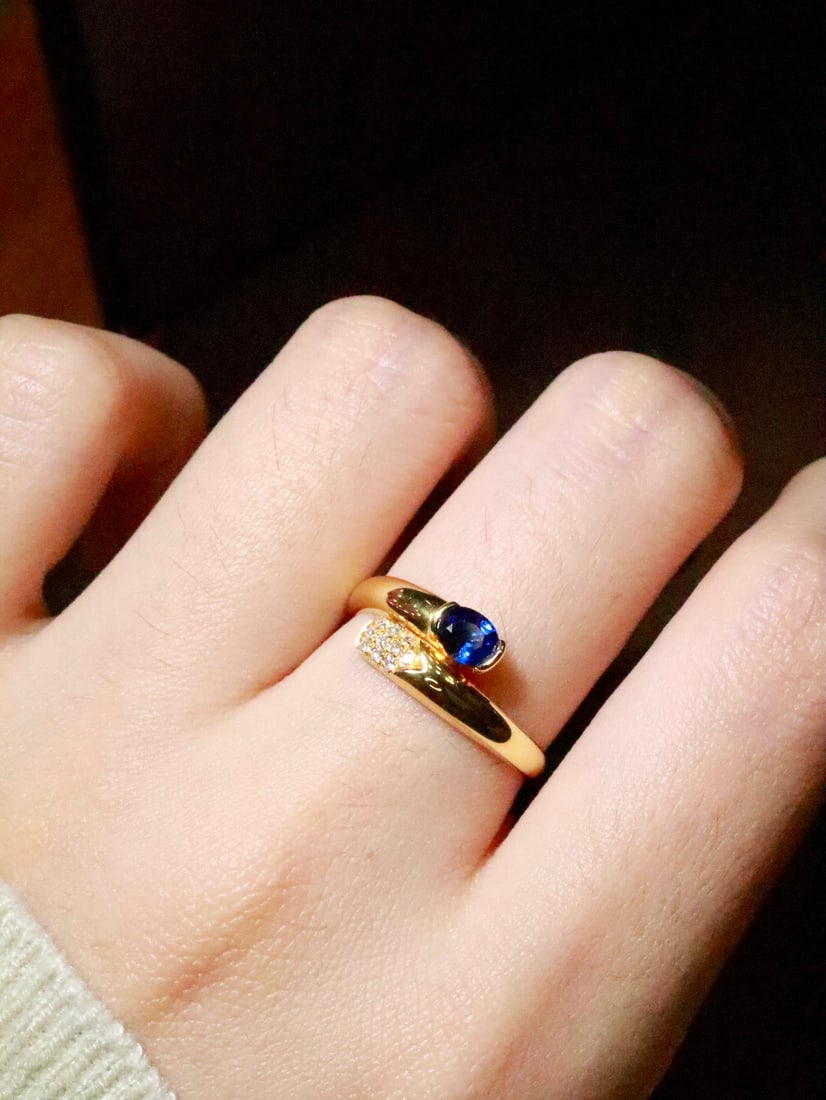 18K gold sapphire ring - 5