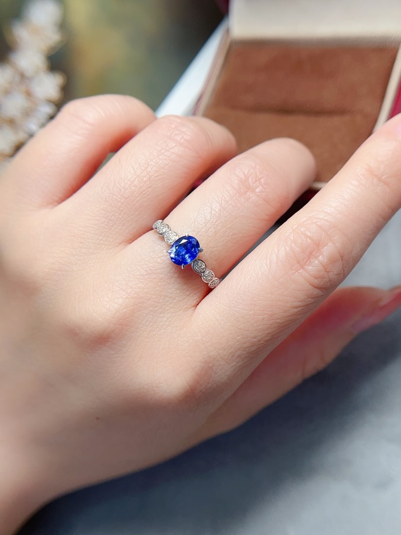 18K gold sapphire ring - 4