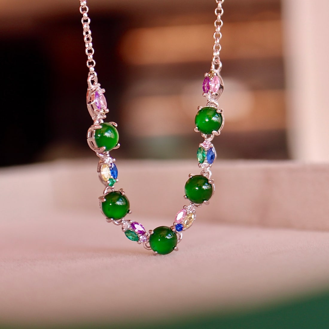 Sterling silver jade bracelet - 3