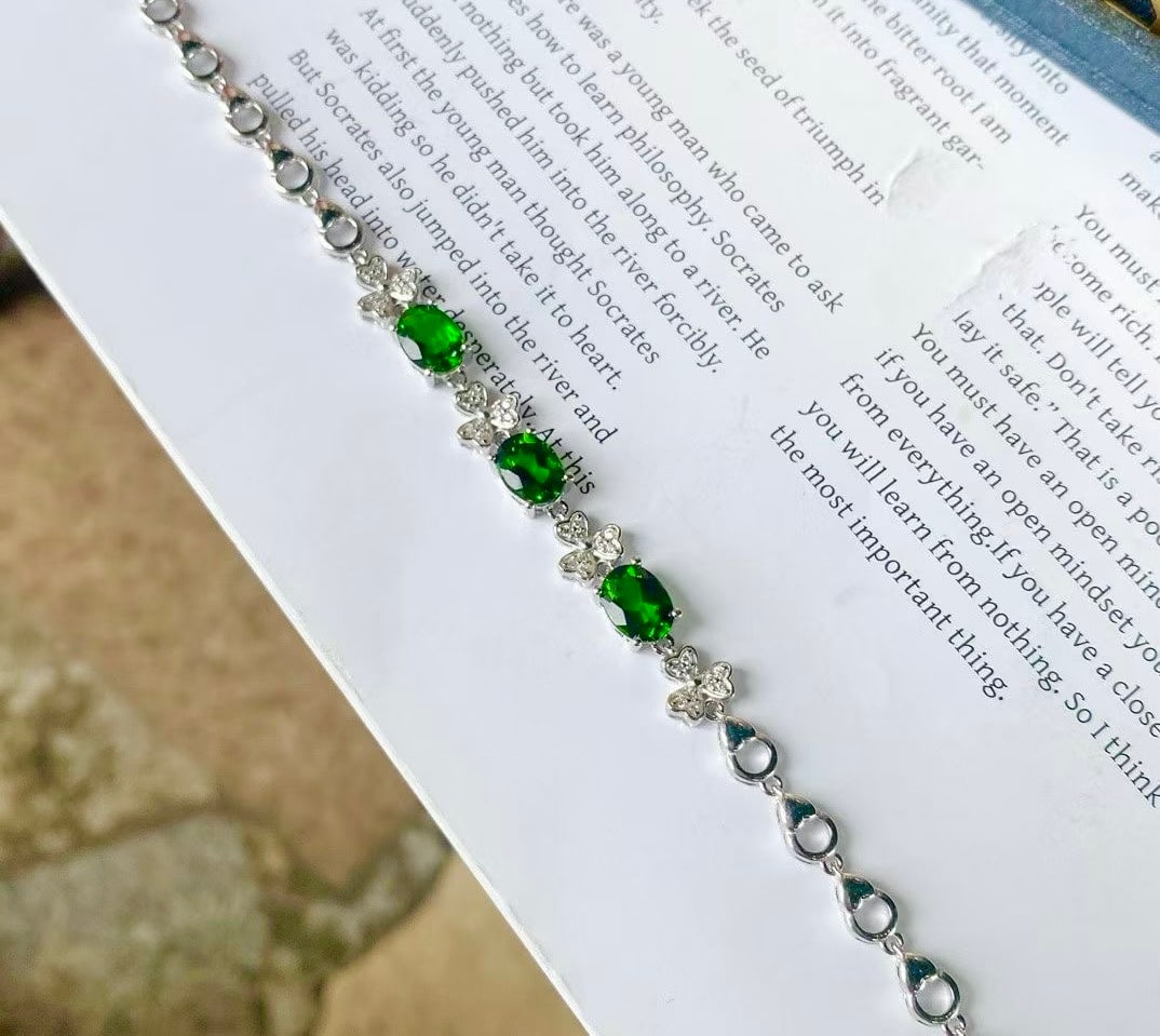 925 silver heart-shaped chain linked to a luminous stone bracelet - 3