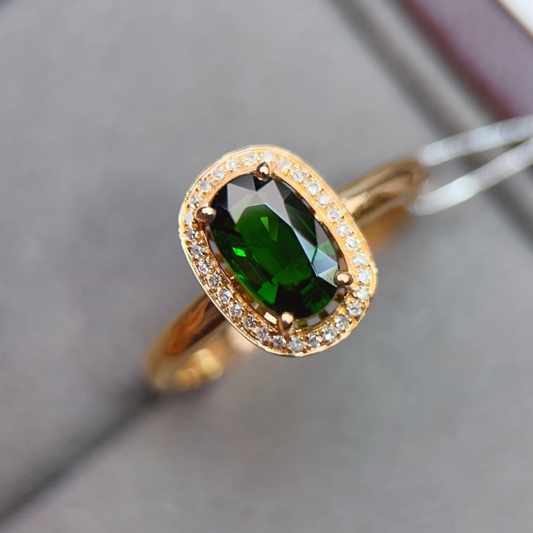 18K Gold Diamond and Tourmaline Ring - 5