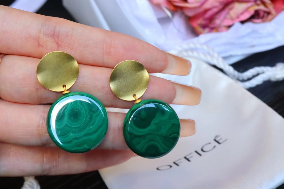 Peacock stone earrings - 3