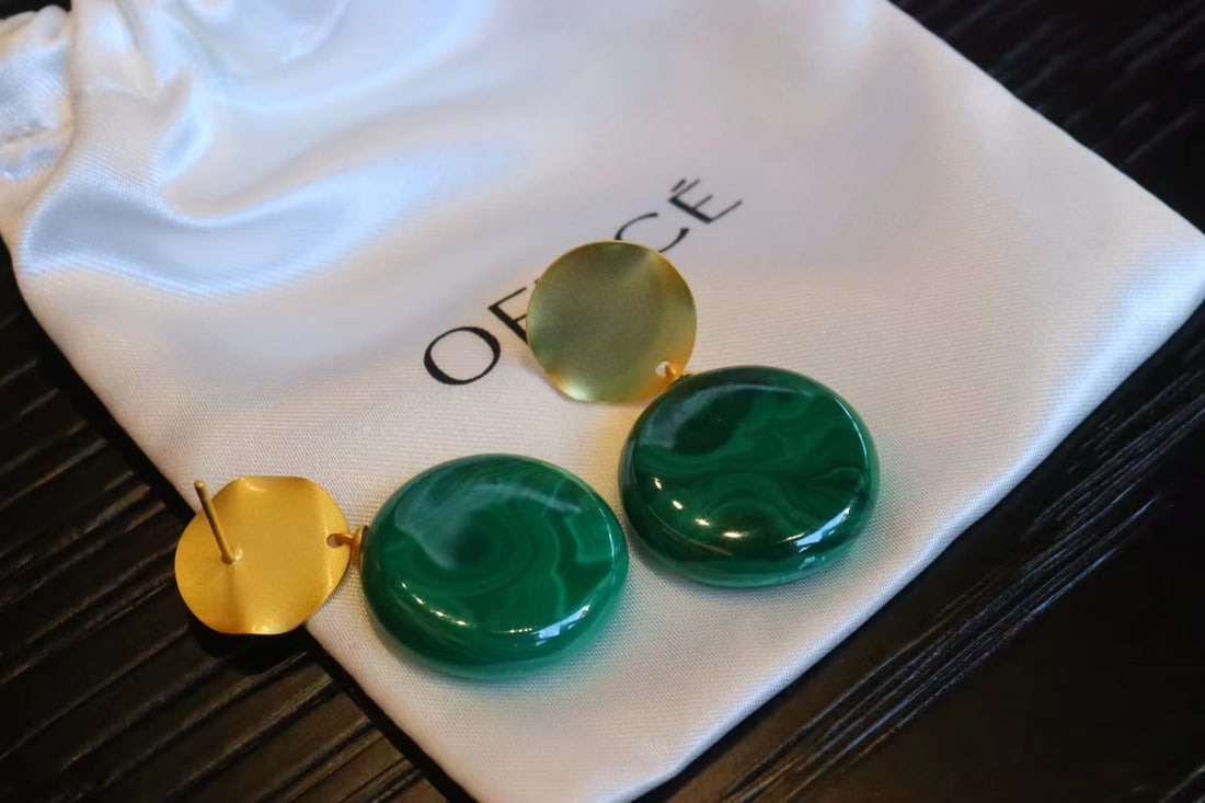 Peacock stone earrings - 4