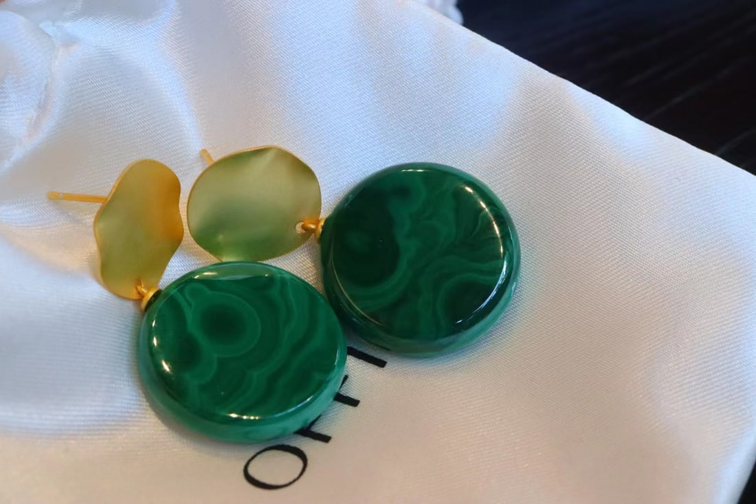 Peacock stone earrings - 7