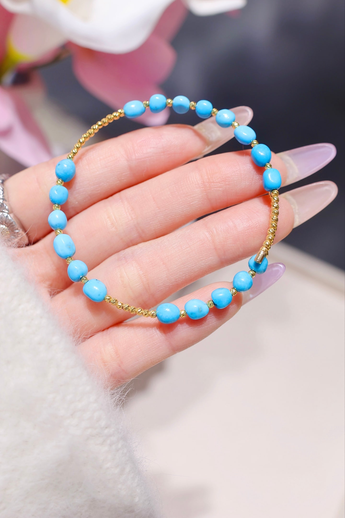 18K gold turquoise bracelet - 3
