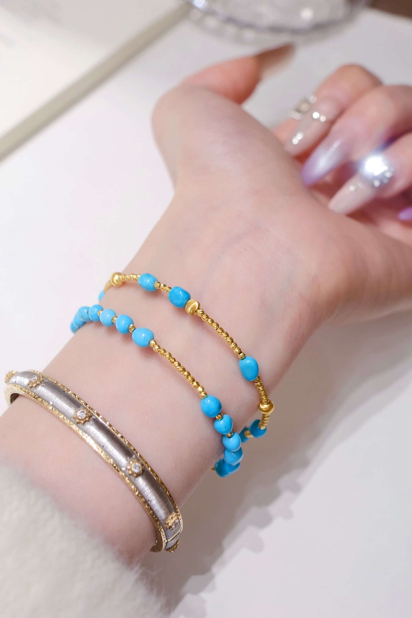18K gold turquoise bracelet - 9