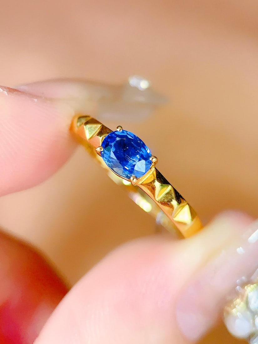 18K gold sapphire ring - 3