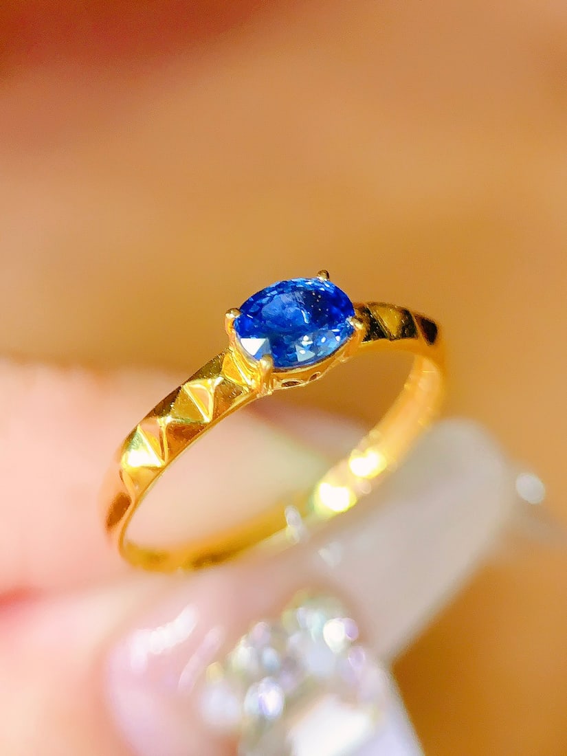 18K gold sapphire ring - 4
