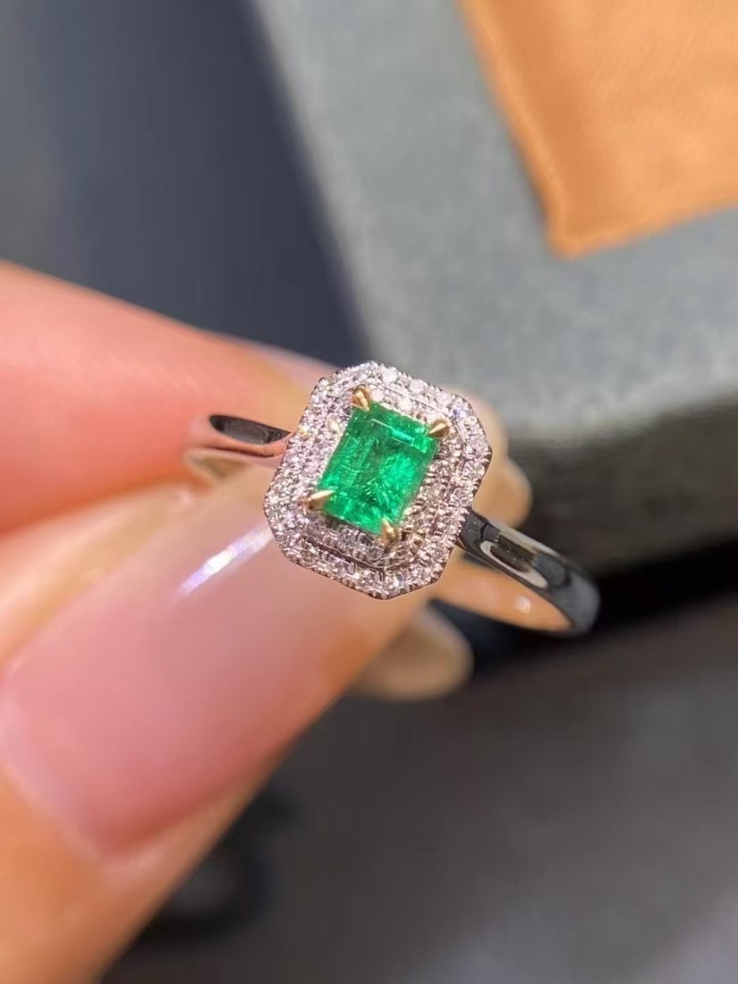 18K gold emerald ring - 2