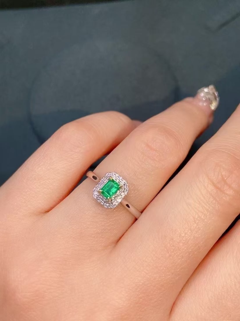 18K gold emerald ring - 3