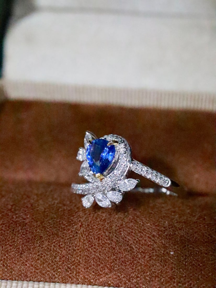 18K gold sapphire ring - 2