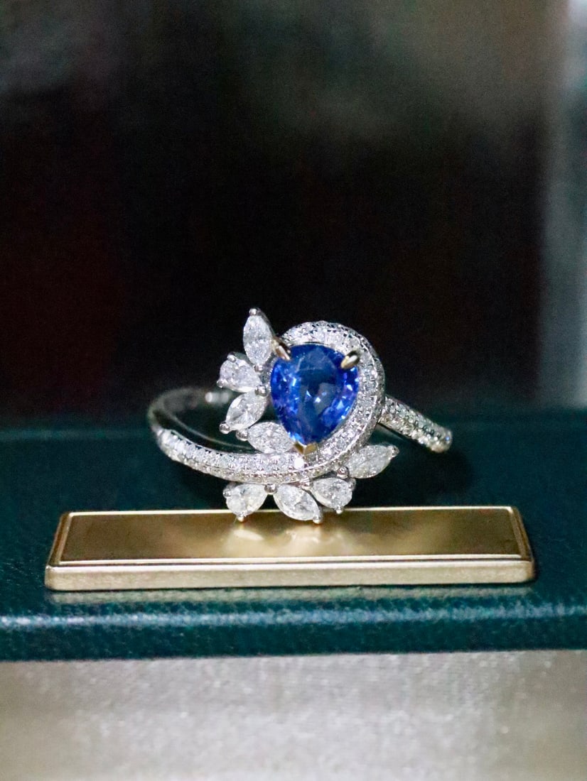 18K gold sapphire ring - 4