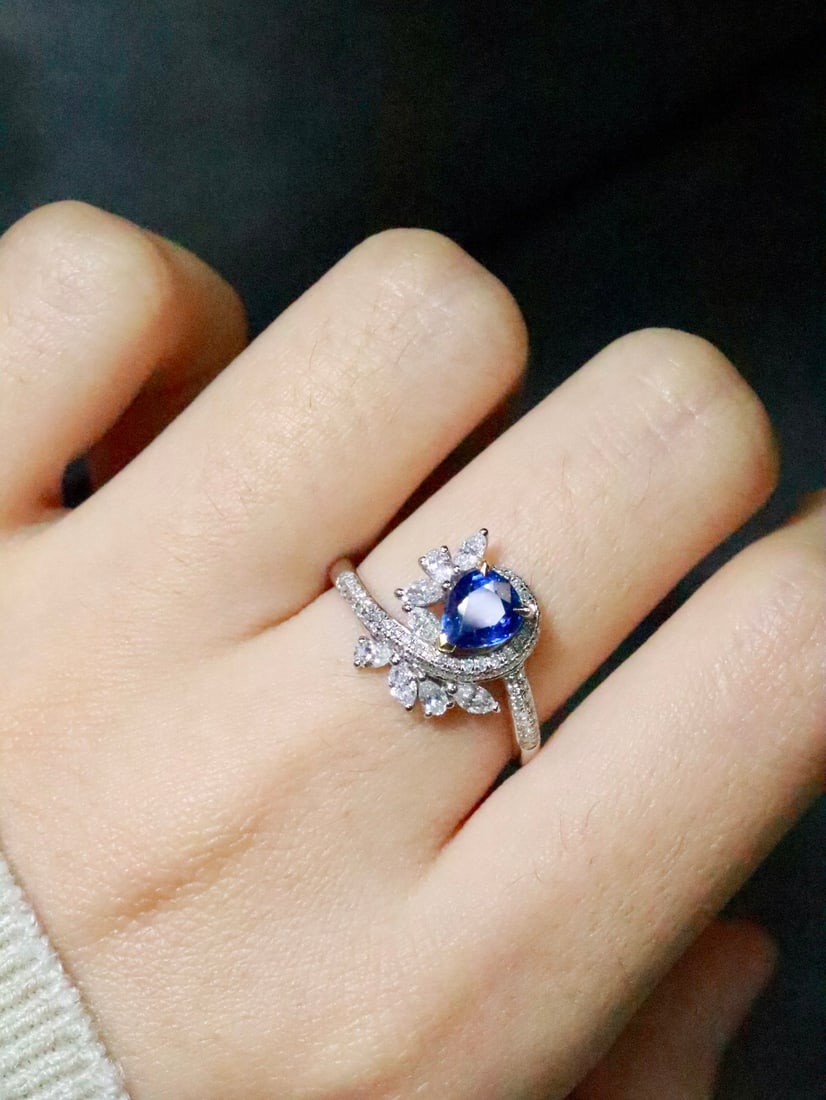 18K gold sapphire ring - 5