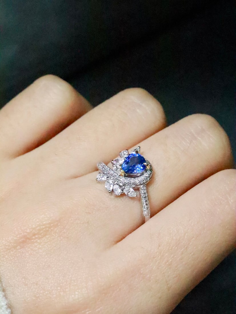 18K gold sapphire ring - 6