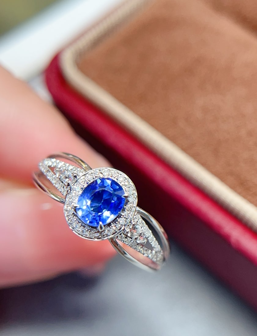 18K gold sapphire ring - 4