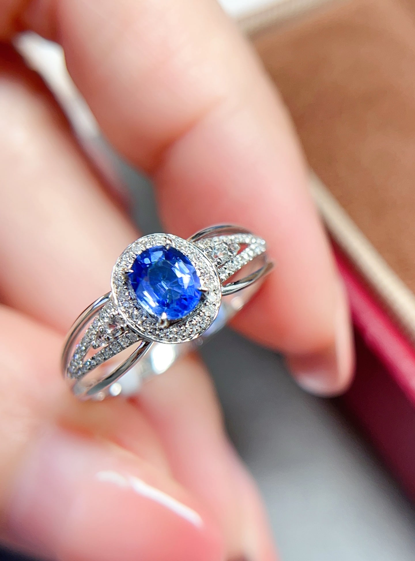 18K gold sapphire ring - 5