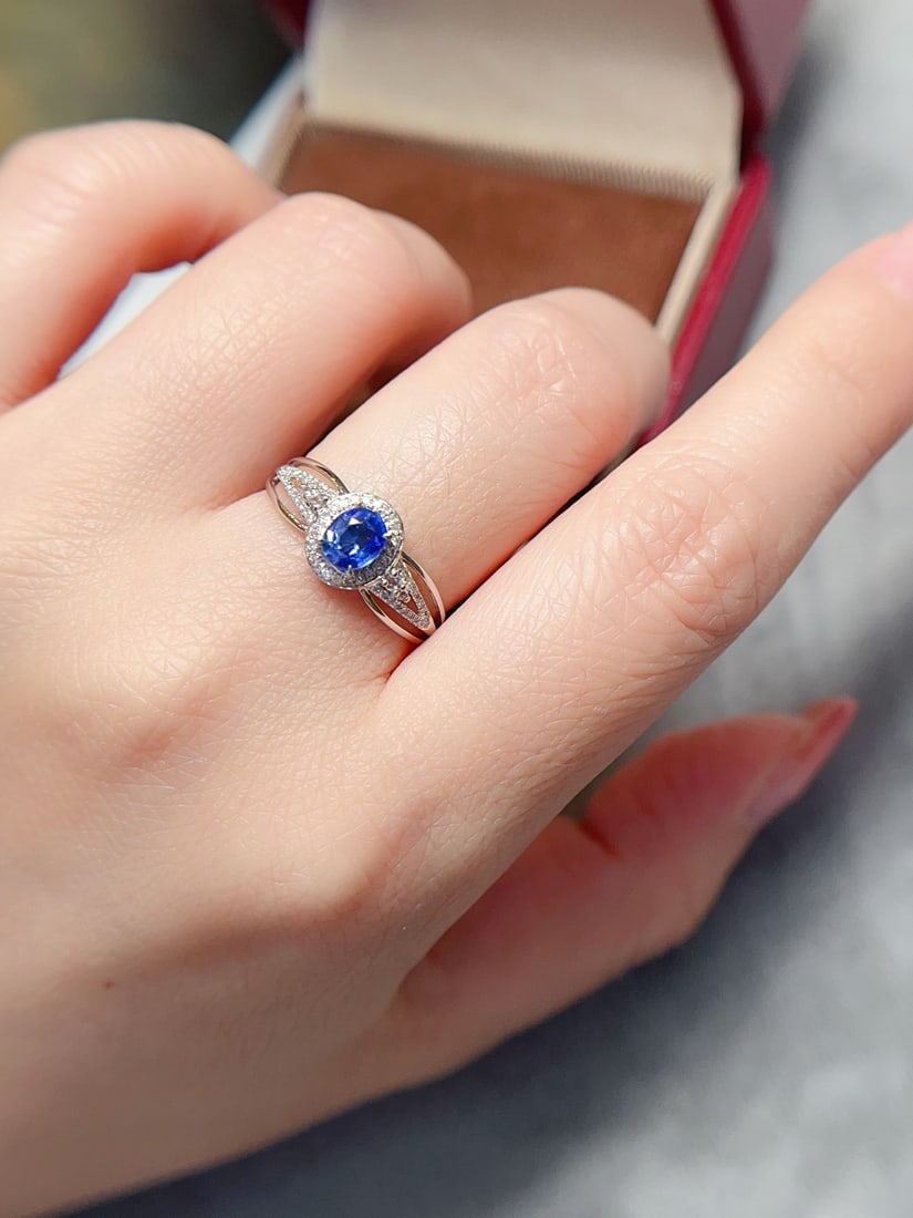 18K gold sapphire ring - 6