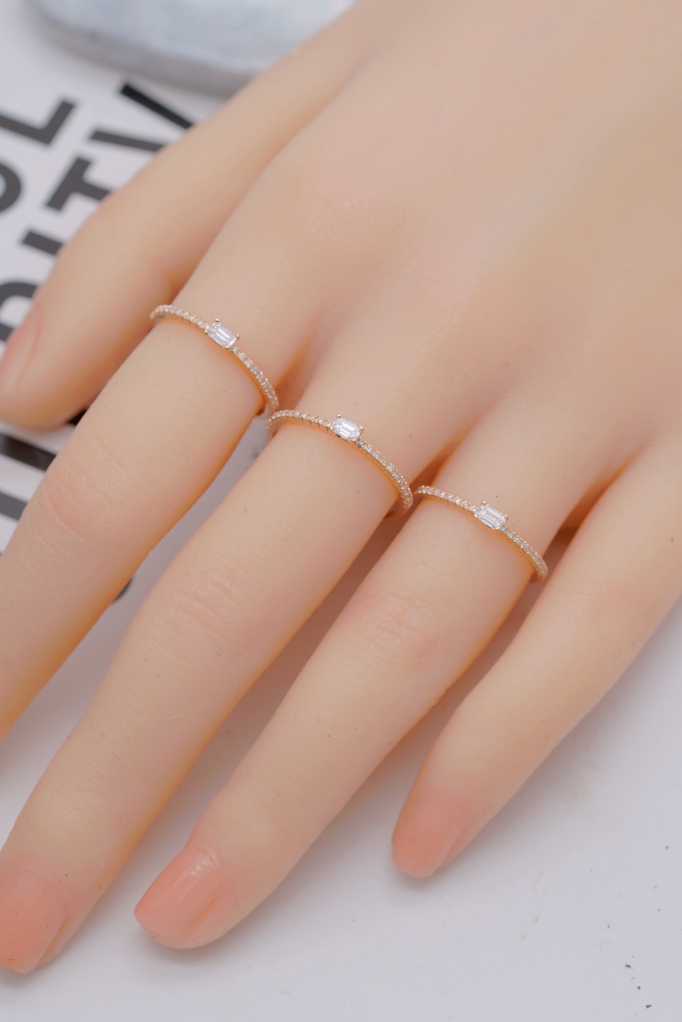 18K gold diamond ring - 6