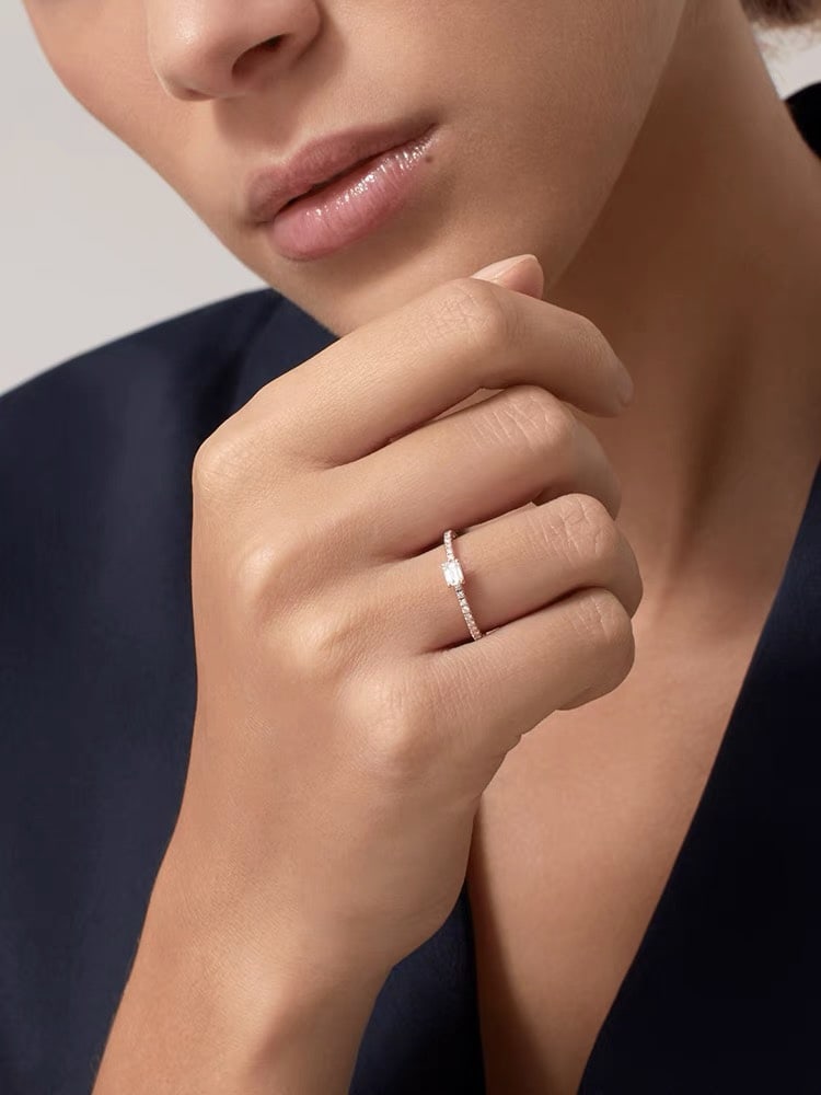 18K gold diamond ring - 7