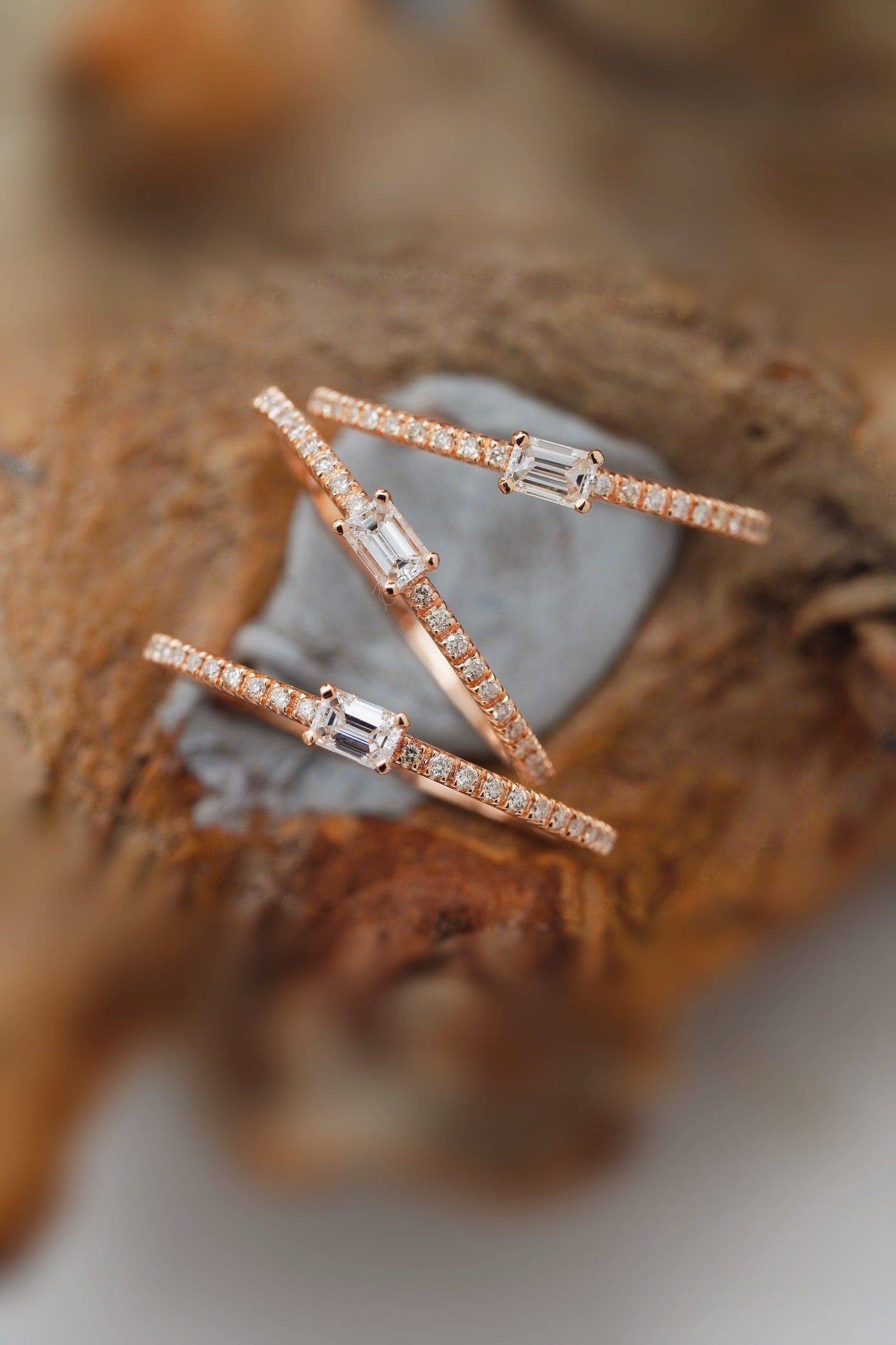 18K gold diamond ring - 8