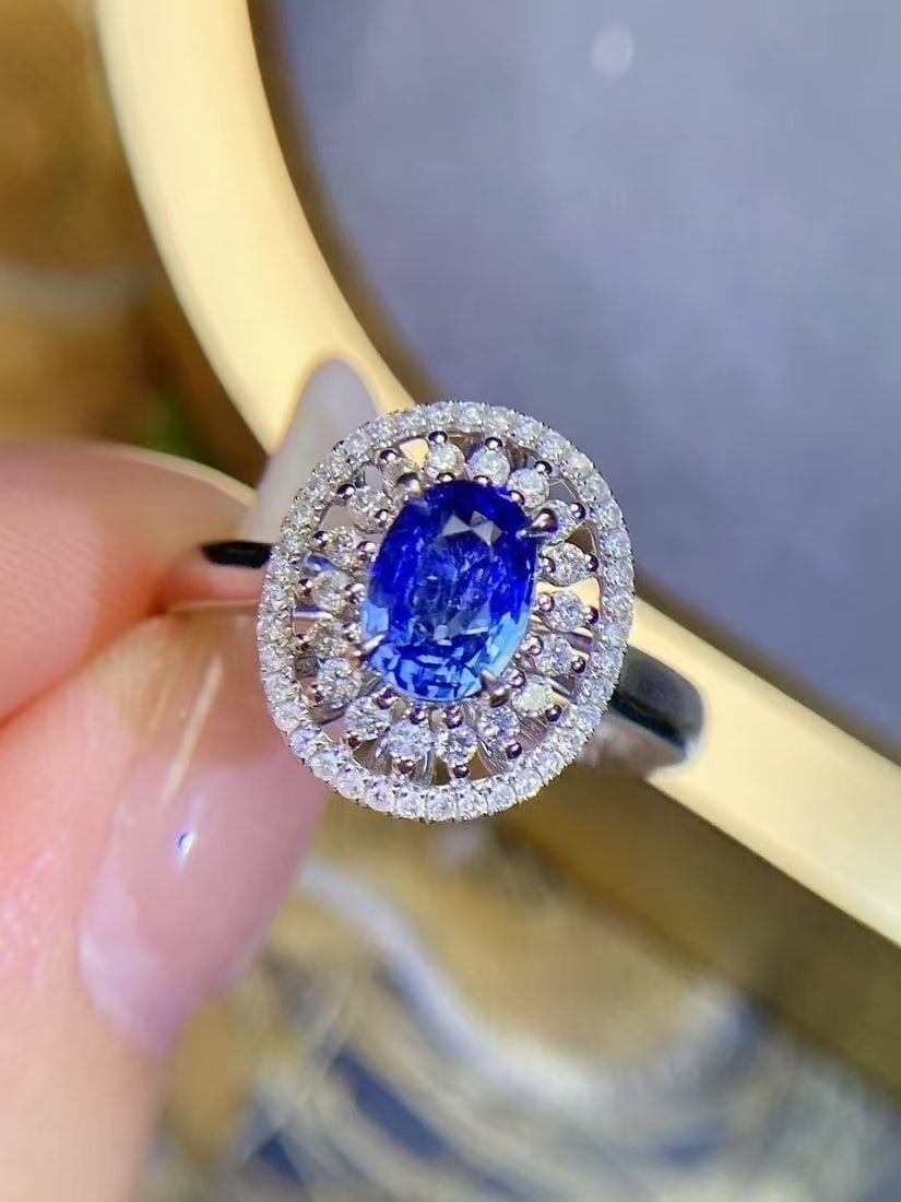 18K gold sapphire ring - 2
