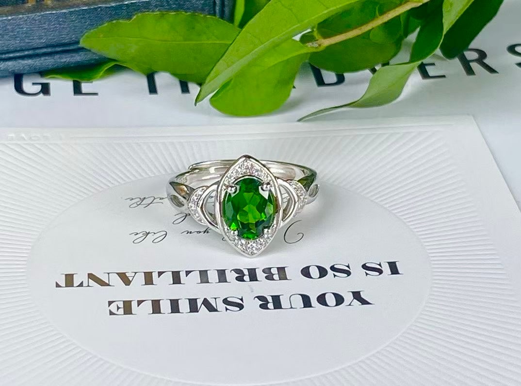 925 silver set with natural moonstone ring - 2