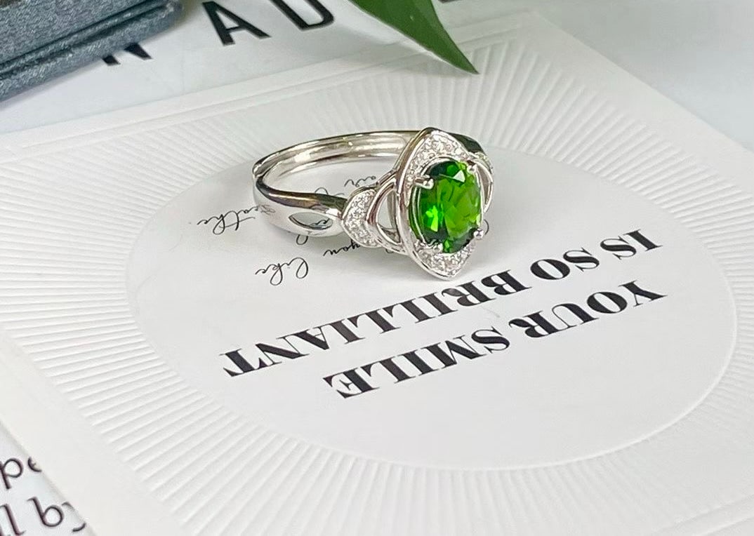 925 silver set with natural moonstone ring - 3