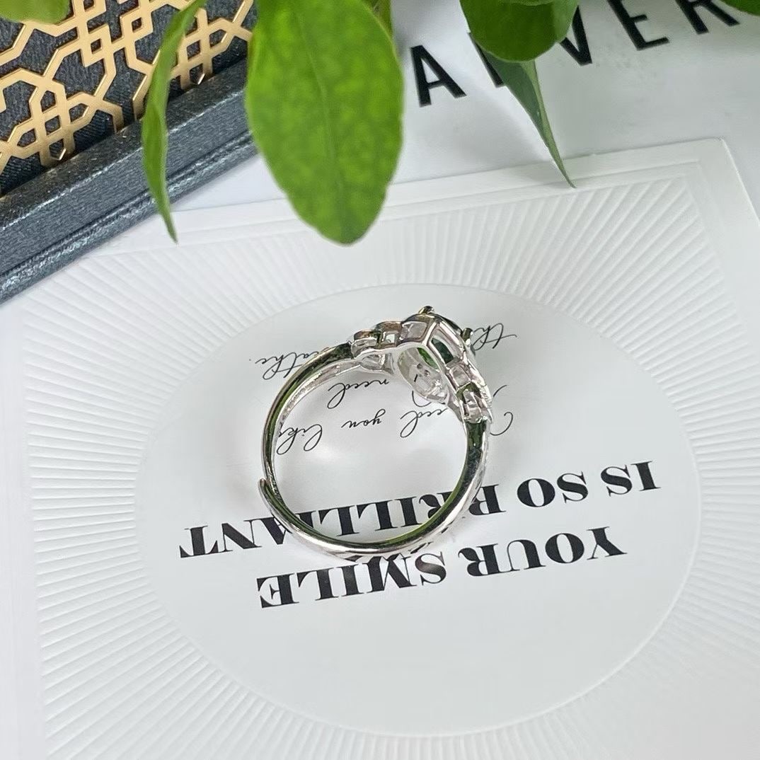 925 silver set with natural moonstone ring - 4