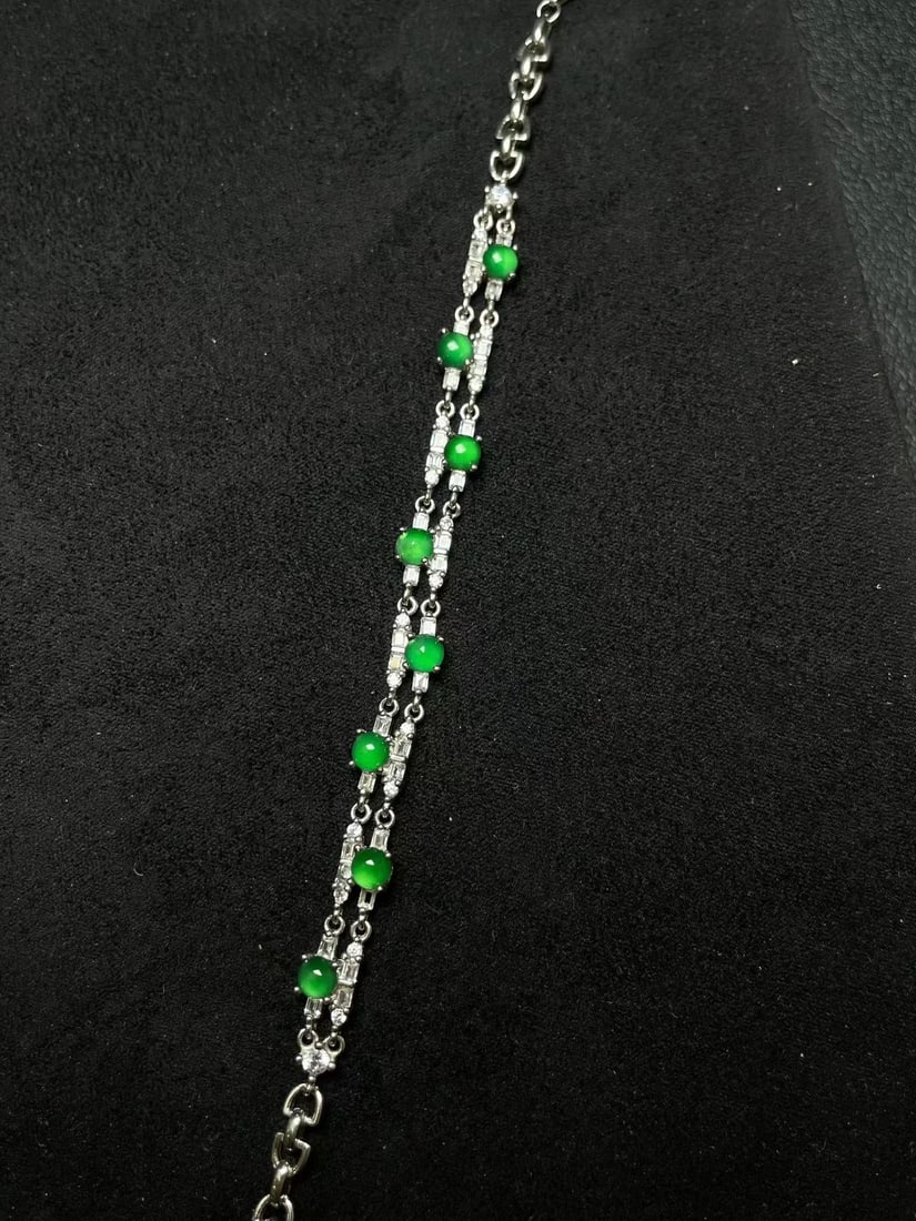 Silver jade bracelet - 2