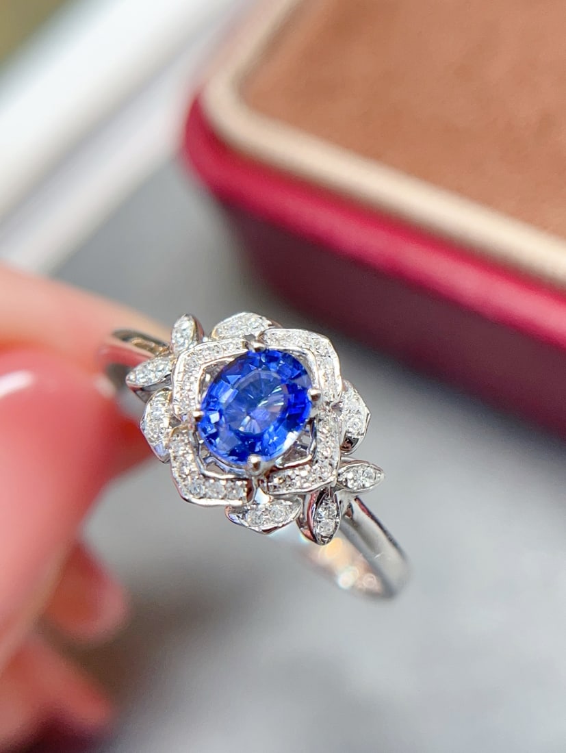 18K gold sapphire ring - 4