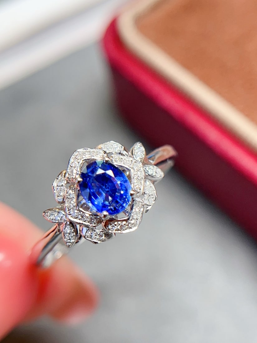 18K gold sapphire ring - 5