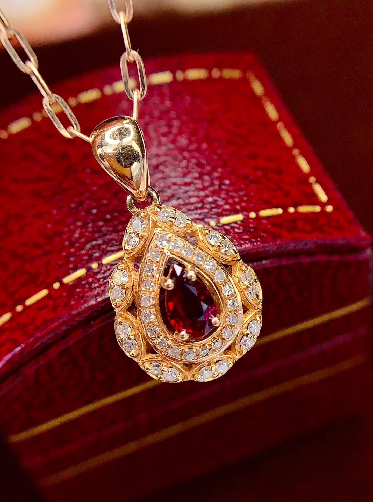 18K Gold Ruby Pendant - 2