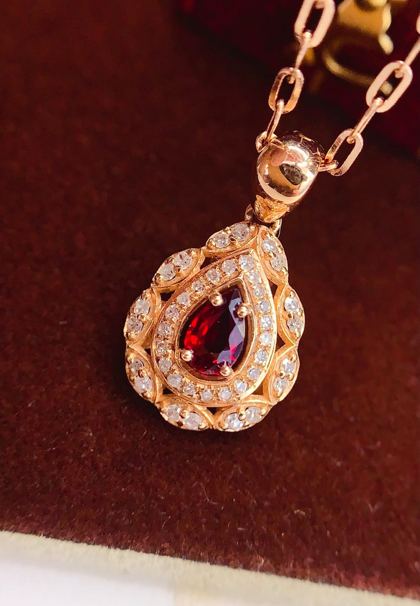 18K Gold Ruby Pendant - 3