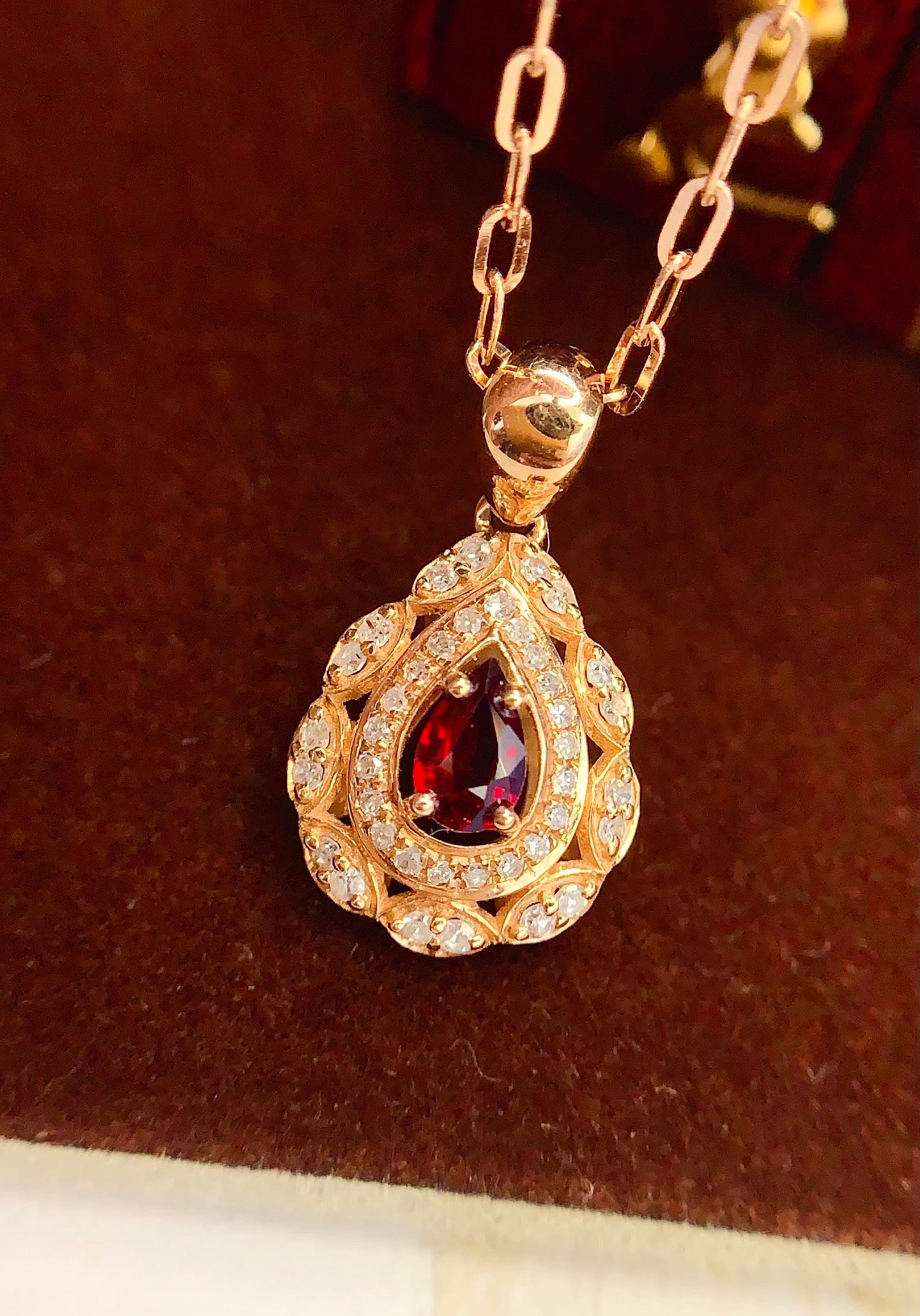 18K Gold Ruby Pendant - 4