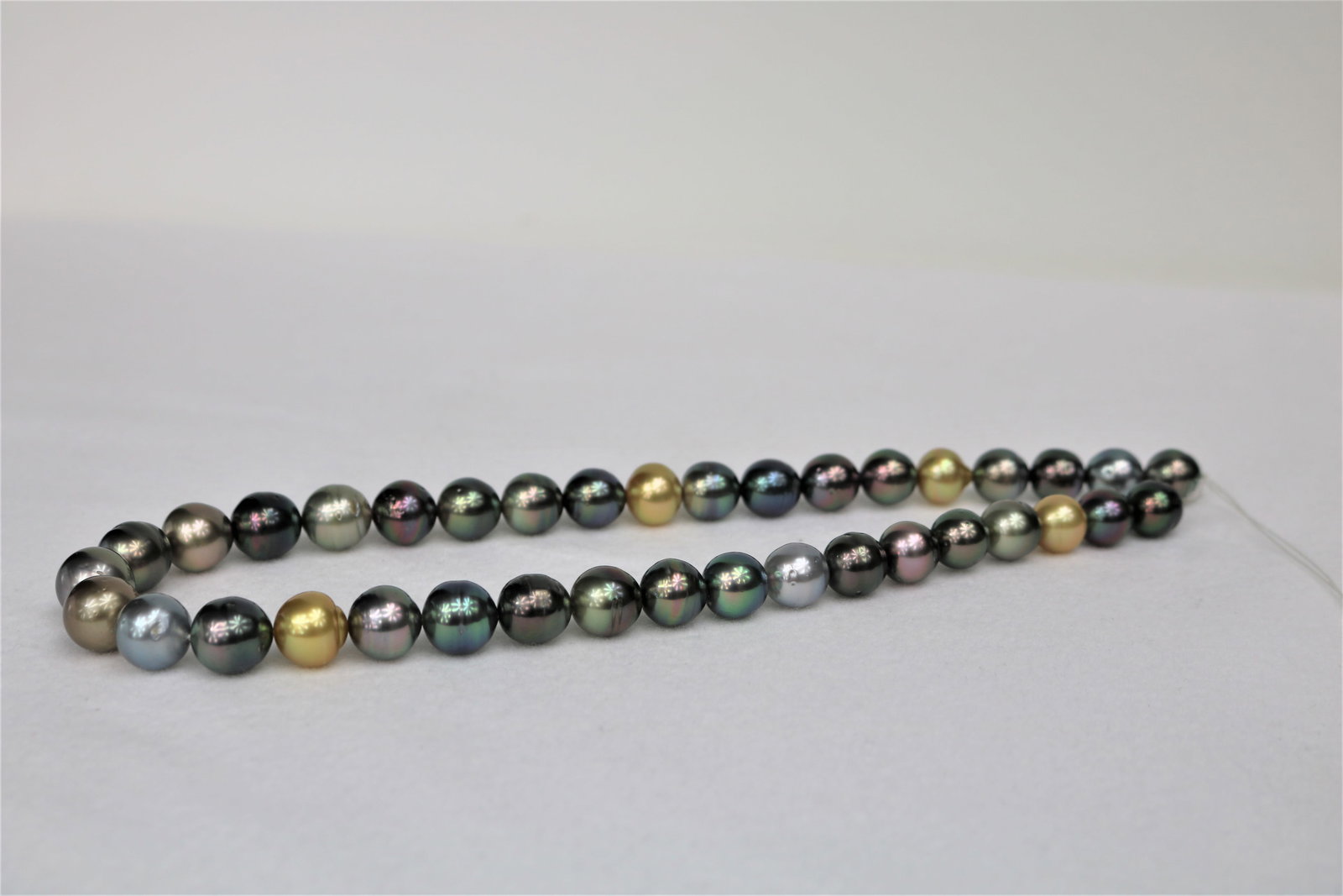 10-12mm Tahitian and Golden South Sea Multi Color Necklace with 14k Clasp - 3