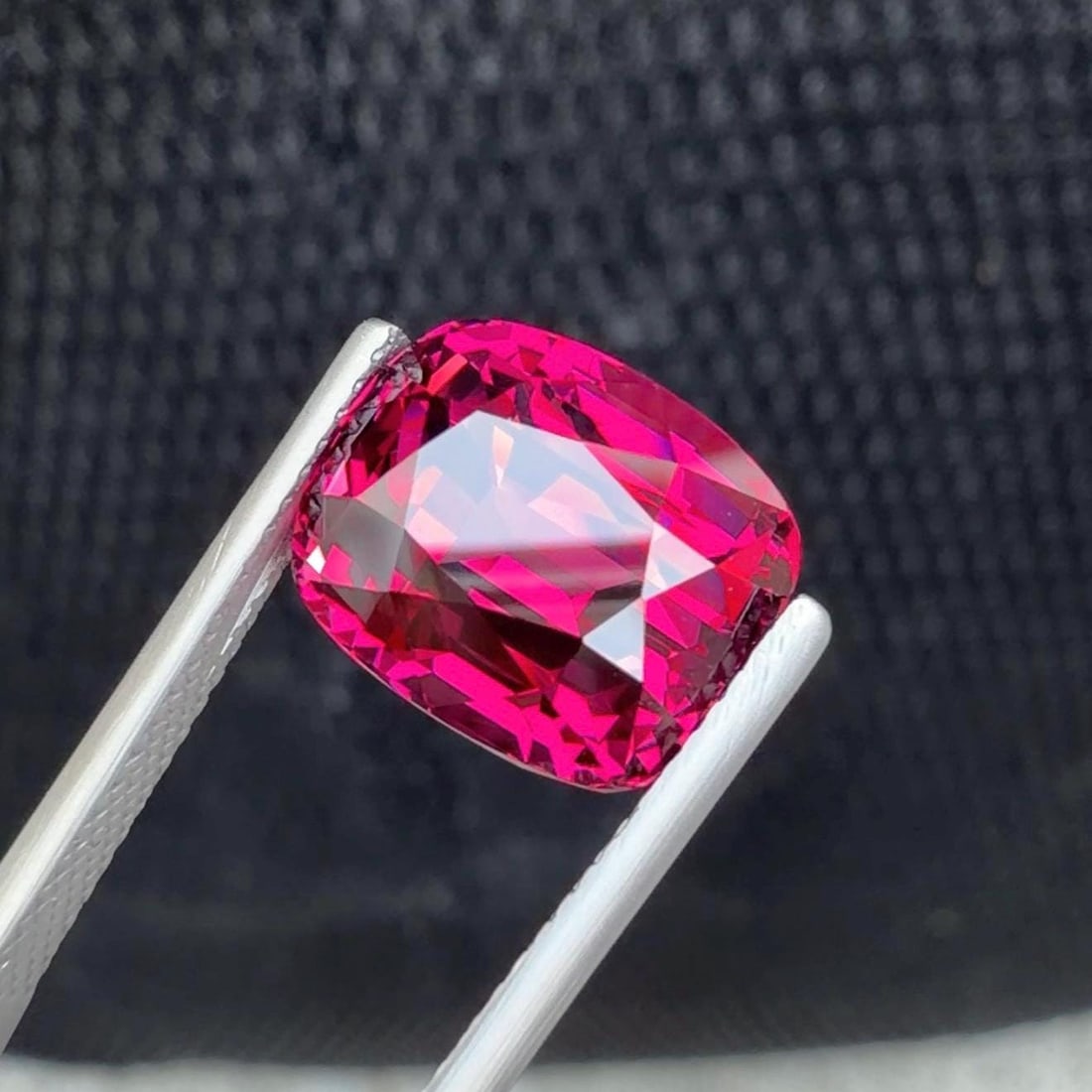 Natural Raspberry Pink Sparkly Garnet Cushion Cut Loose Gemstone From Tanzania, 12.57 Carat - 4