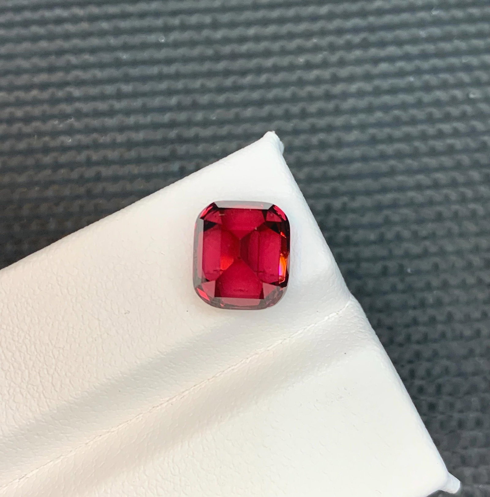 Cherry Red Unique Garnet Cushion Cut Loose Gemstone From Tanzania - 5.190 Carat - 3