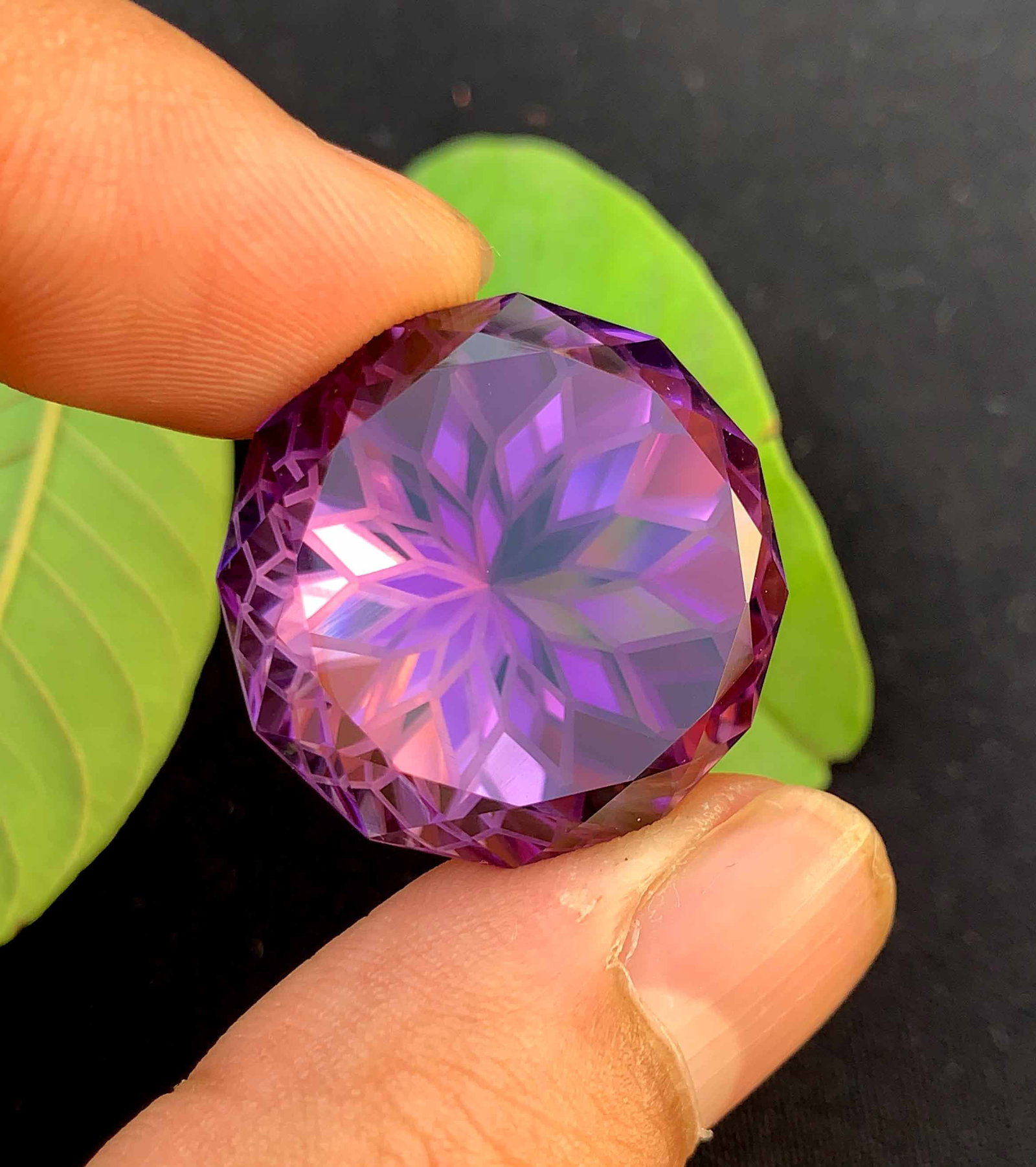 Flower Cut Amethyst Gemstone: 61.25 Carats, February Birthstone (1 of 5)