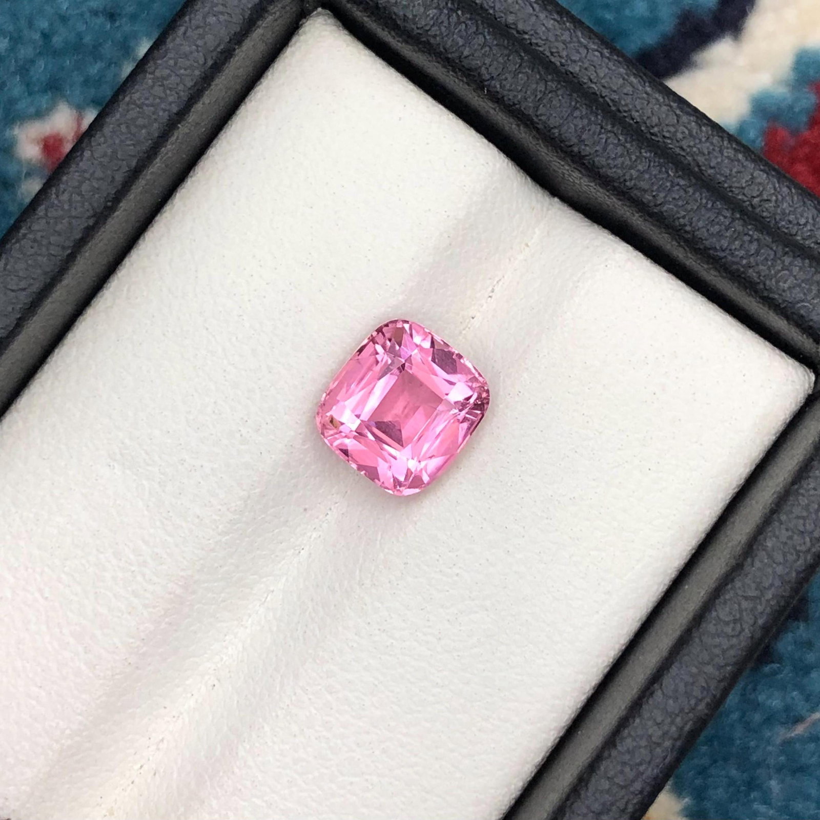 Candy Pink Tourmaline Gemstone: 2.48 Carat Cushion Cut (1 of 9)