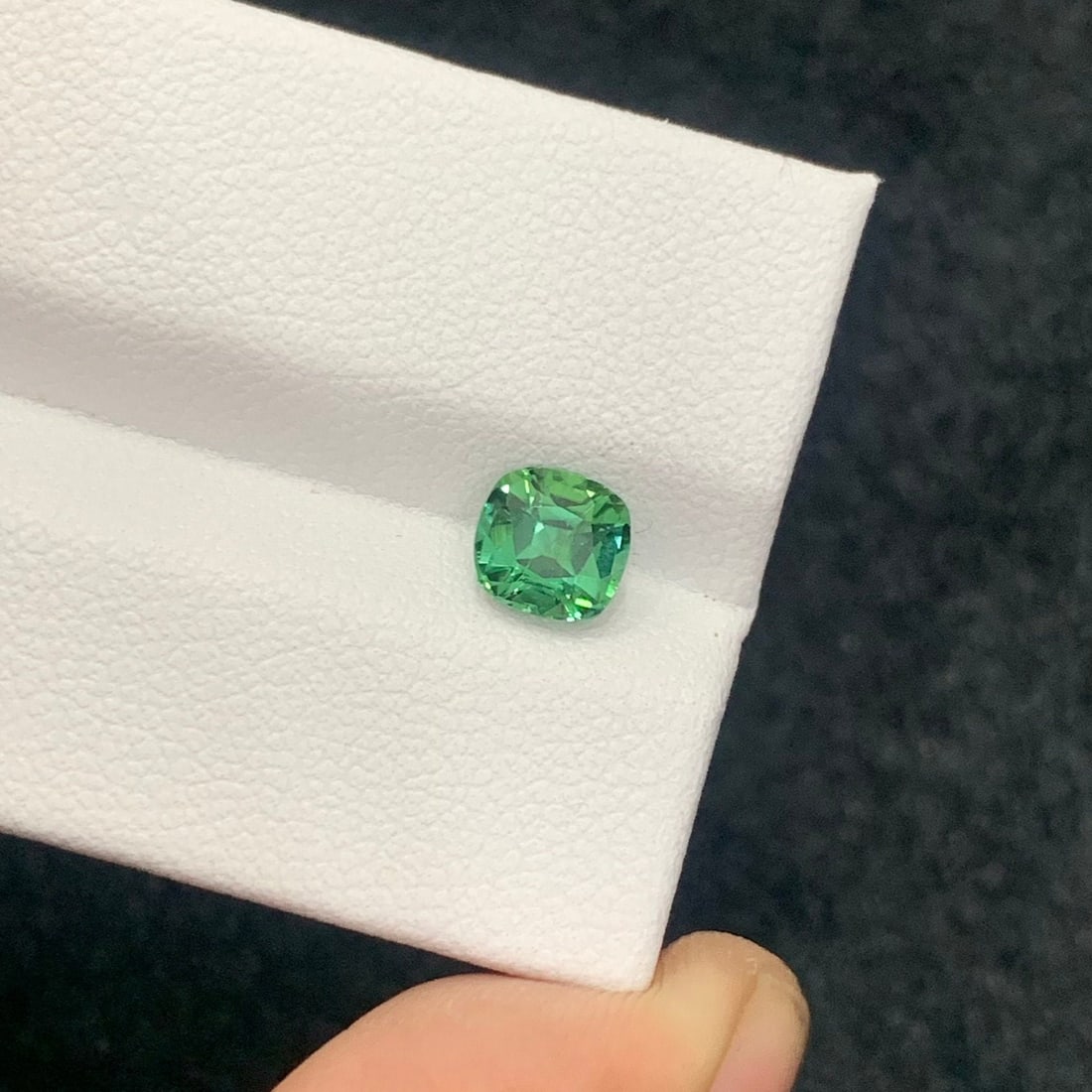 Forest Green Tourmaline Gemstone: 0.95 Carat Cushion Cut Stone - 5
