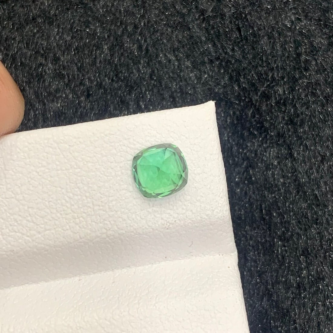 Forest Green Tourmaline Gemstone: 0.95 Carat Cushion Cut Stone - 8
