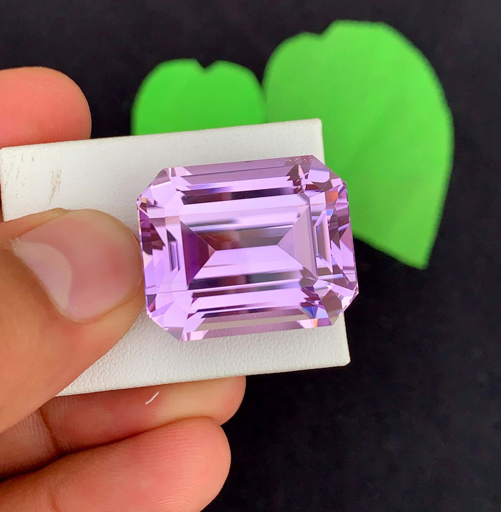 71.75 Carat Purplish Pink Kunzite Gemstone: Emerald Cut October Birthstone (1 of 7)