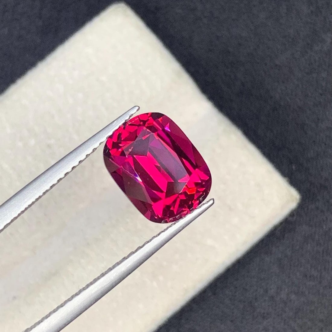 Natural Raspberry Pink Sparkly Garnet Cushion Cut Loose Gemstone From Tanzania, 5.70 Carat - 2