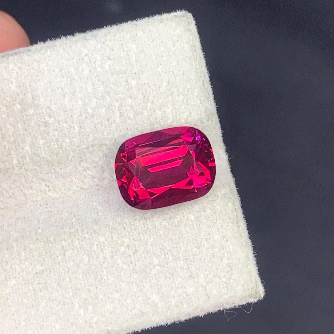 Natural Raspberry Pink Sparkly Garnet Cushion Cut Loose Gemstone From Tanzania, 5.70 Carat - 3